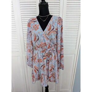 Jun & Ivy Dress Women’s S Blue Orange Paisley Ruffle Romantic Flowy Cottage Core